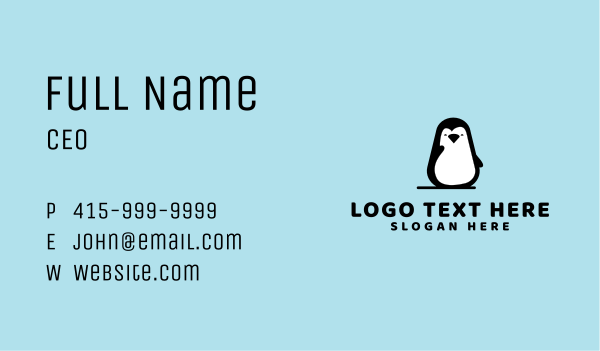 Winter Penguin Animal Business Card Design Image Preview