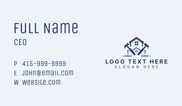 Hammer House Builder Business Card Design Image Preview