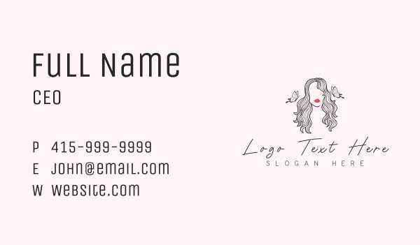 Butterfly Woman Cosmetics Business Card Design Image Preview