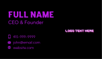 Futuristic Neon Light Wordmark Business Card Image Preview
