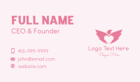 Pink Heart Eagle Wings Business Card Image Preview