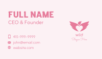 Pink Heart Eagle Wings Business Card Image Preview