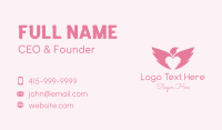 Pink Heart Eagle Wings Business Card Preview