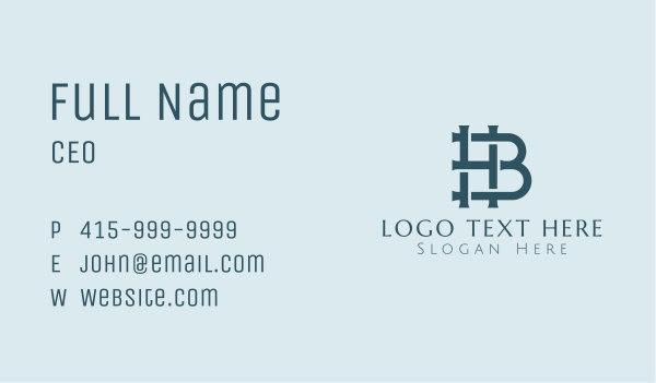 H & B Monogram Trading Business Card Design Image Preview