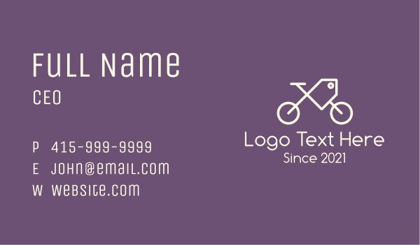 Bicycle Sale Tag Business Card Design Image Preview