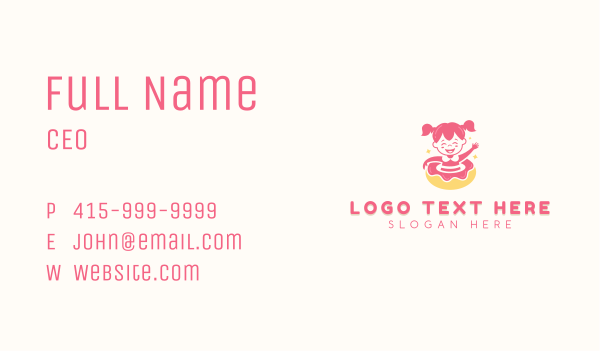 Donut Girl Pastry Business Card Design Image Preview