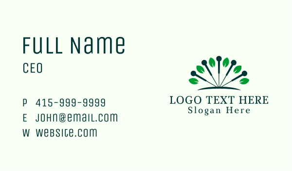 Acupuncture Leaves  Business Card Design Image Preview