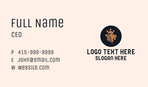 Gold Lion King Badge Business Card Design Image Preview