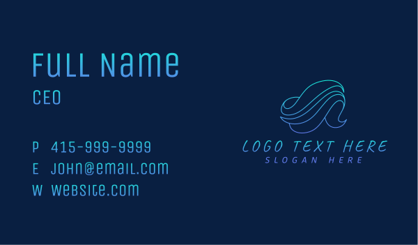 Creative Aquatic Wave Business Card Design Image Preview