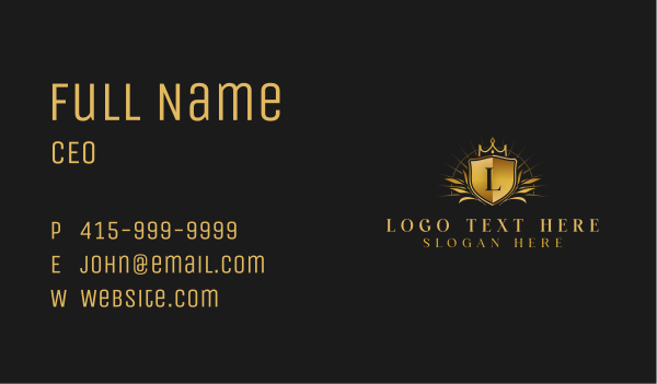 Luxury Crown Shield Business Card Design Image Preview