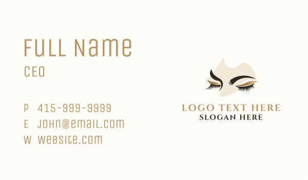 Gold Eyelashes Beauty Business Card Design Image Preview