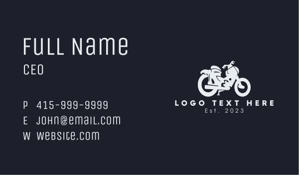 Gray Motorcycle Business Card Design Image Preview