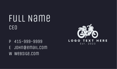 Gray Motorcycle Business Card Image Preview