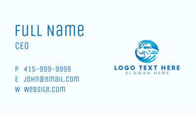 Water Wave Car Cleaning Business Card Image Preview