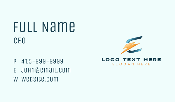 Energy Electric Letter E Business Card Design Image Preview