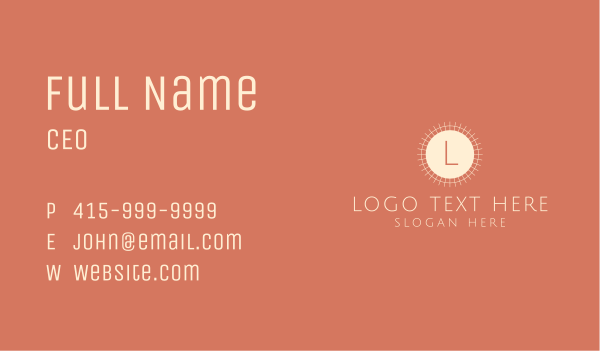 Geometric Sun Lettermark Business Card Design Image Preview