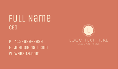 Geometric Sun Lettermark Business Card Image Preview