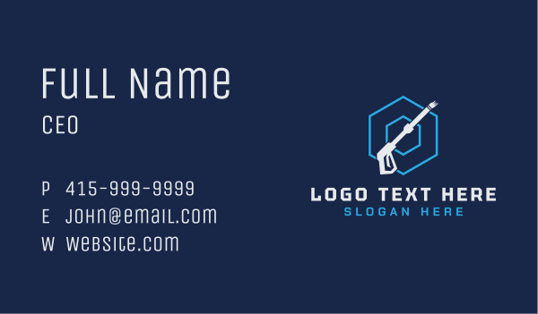 Hexagon Pressure Washing Business Card Design Image Preview