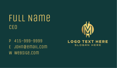 Golden Crypto Finance Letter M Business Card Image Preview