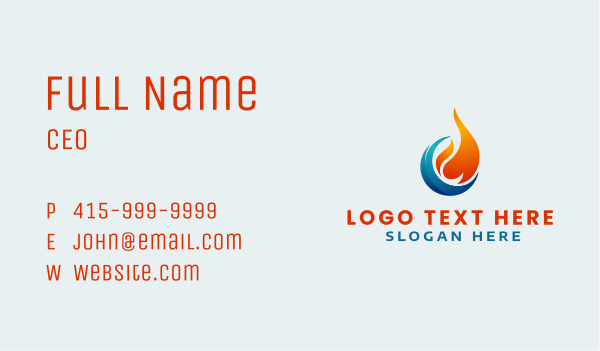 Heat & Cool Temperature Business Card Design Image Preview