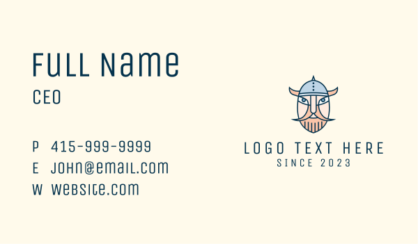 Medieval Viking Mascot Business Card Design Image Preview