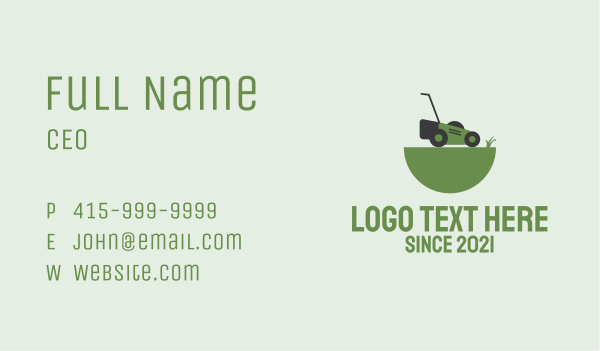 Garden Care Lawn Mower Business Card Design Image Preview
