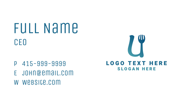 Restaurant Utensils Letter U Business Card Design Image Preview