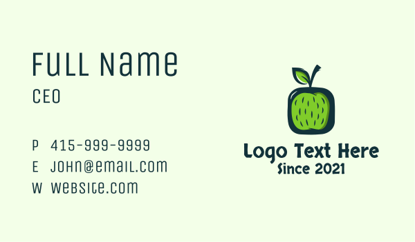 Green Apple Fruit Business Card Design Image Preview