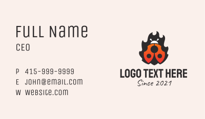 Fire Ladybug Insect  Business Card Image Preview