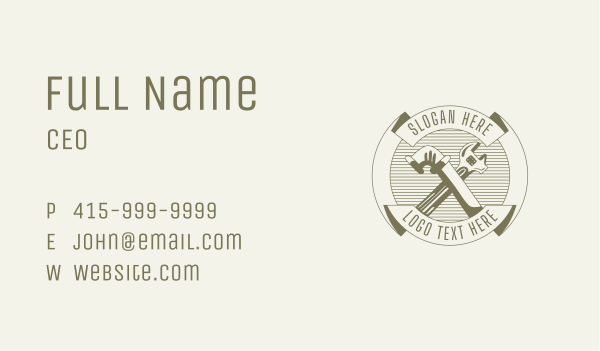 Pipe & Wrench Plumbing Business Card Design Image Preview