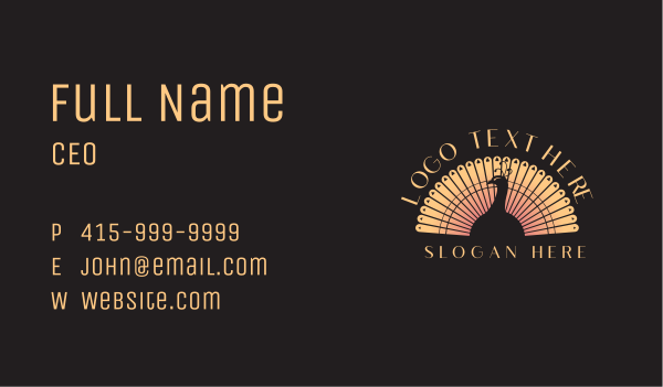 Peacock Luxury Feather Business Card Design Image Preview