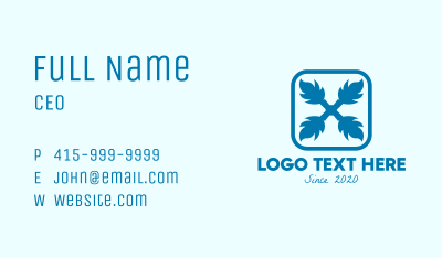 Blue Feather Symbol Business Card