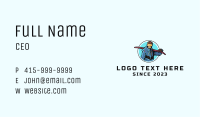 Sledding Man Mascot Business Card Image Preview