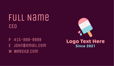 Multicolor Ice Cream Popsicle Business Card Image Preview