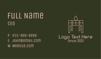 Table Home Furnishing  Business Card Image Preview