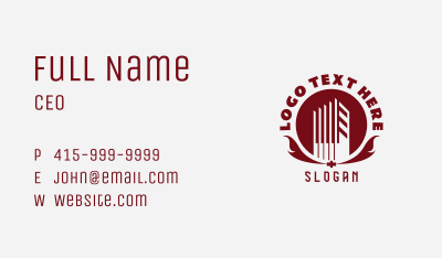 Red Building Condominium Business Card Image Preview