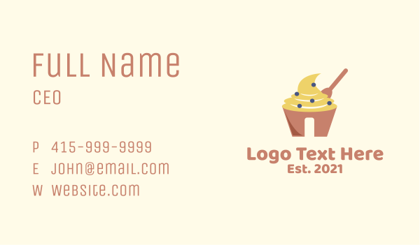 Cream Pastry Cupcake Business Card Design Image Preview