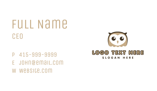 Cute Owl Bird Business Card Design Image Preview