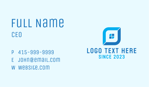 Blue Realtor Lettermark Business Card Design Image Preview