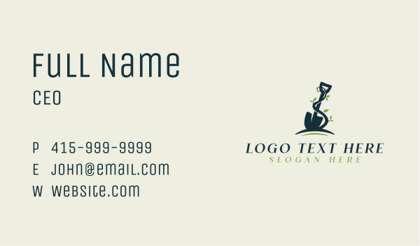 Plant Landscaping Shovel Gardening Business Card Design Image Preview