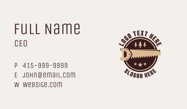 Saw Tool Carpentry  Business Card Design Image Preview