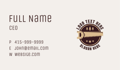 Saw Tool Carpentry  Business Card Image Preview