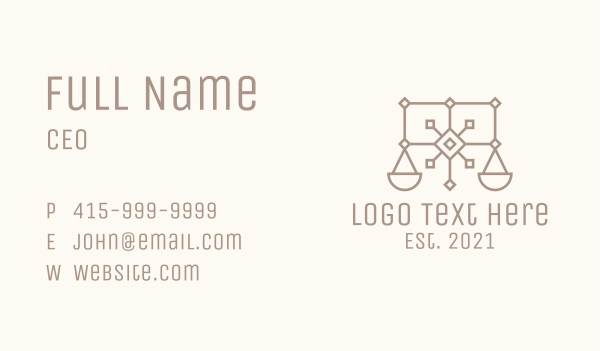 Minimalist Justice Scales  Business Card Design Image Preview
