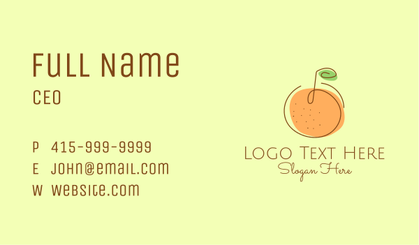 Orange Fruit Outline  Business Card Design Image Preview