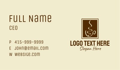 Brown Coffee Shop Cafe Business Card