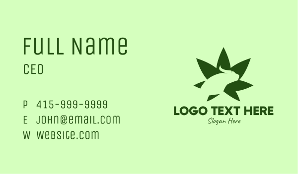 Green Bull Cannabis Leaf Business Card Design Image Preview