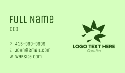 Green Bull Cannabis Leaf Business Card Image Preview