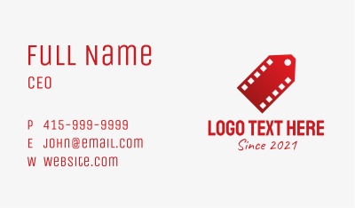 Discount Movie Ticket Business Card