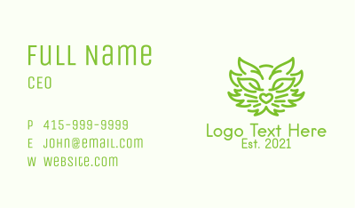 Cat Plant Outline  Business Card Image Preview