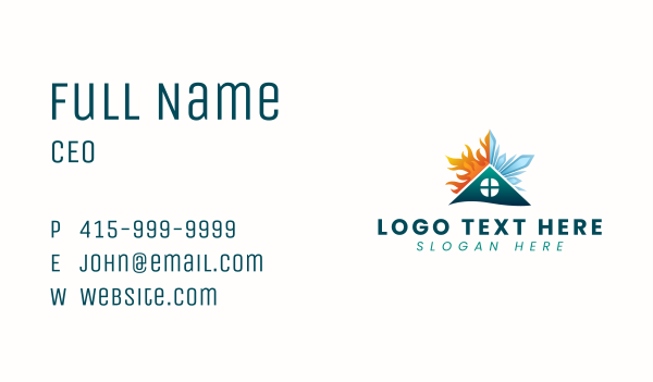 House Fire Ice Business Card Design Image Preview
